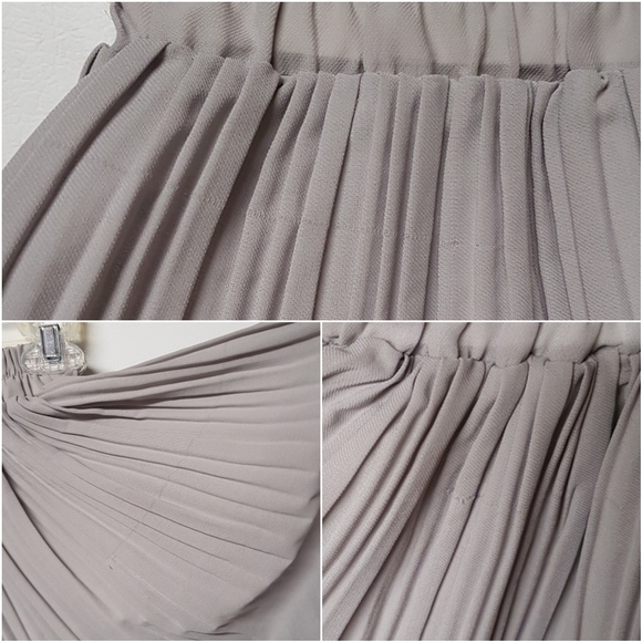 Smoke Grey Gathered Mini Skirt - Picture 4 of 4